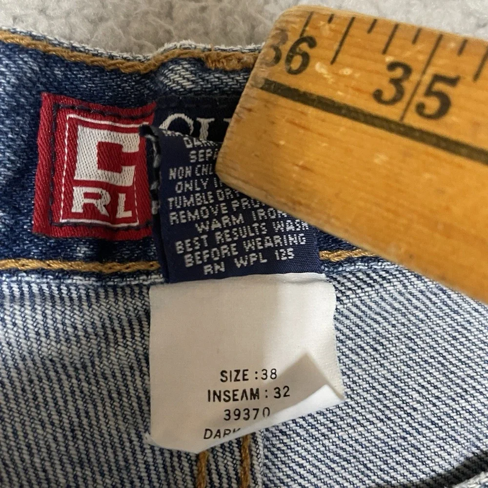 Chaps Ralph Lauren Jeans Men's 38X32 Blue Denim Straight Leg Classic Fit